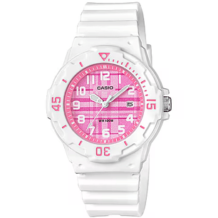 Reloj Casio Mujer Resina Blanco Rosado LRW-200H-4C