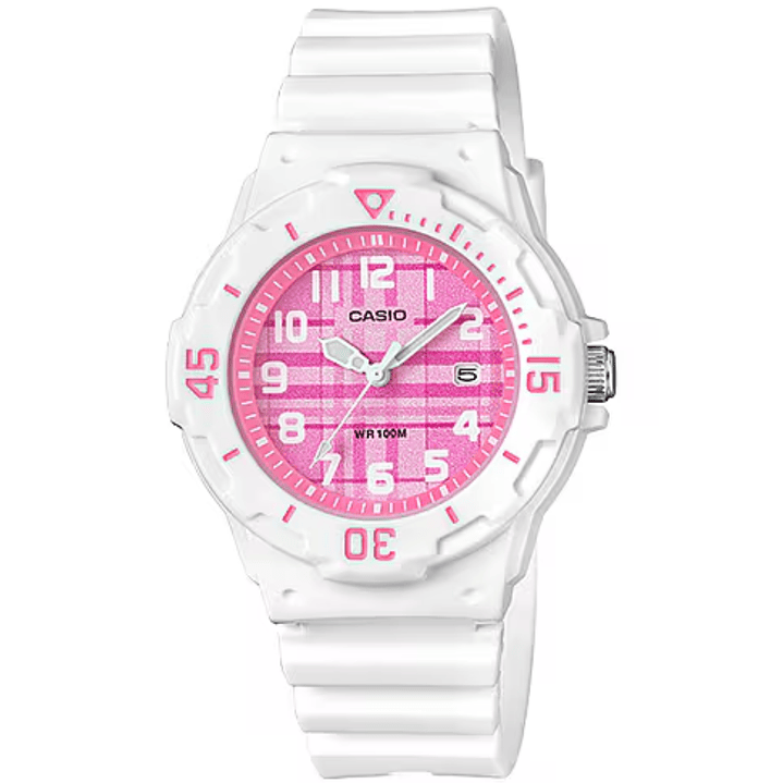 Reloj Casio Mujer Resina Blanco Rosado LRW-200H-4C 1