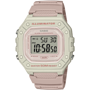 Casio Vintage Freestyle Digital Rosado Blanco W-218HC-4A2