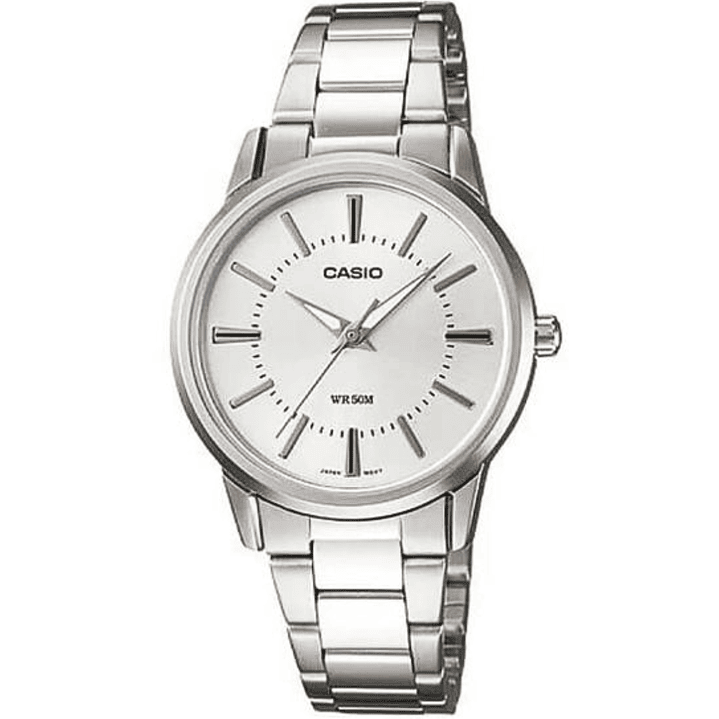 Reloj Casio Mujer Minimalista Plateado LTP-1303D-7A 2