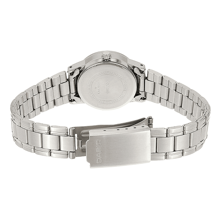 Reloj Casio Mini Mujer con Fecha Plateado LTP-V002D-2B 4