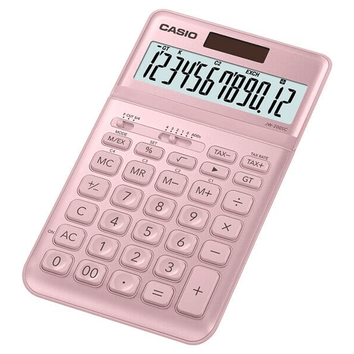 Casio Calculadora Minimalista de Escritorio Rosado JW-200SC-PK 2