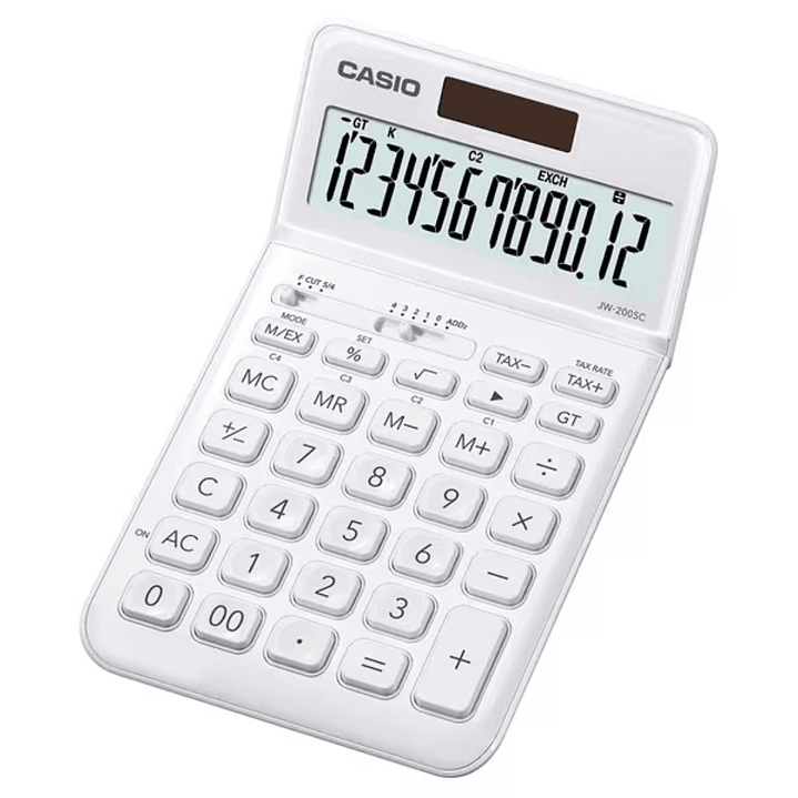 Casio Calculadora Minimalista de Escritorio Blanco JW-200SC-WE 1