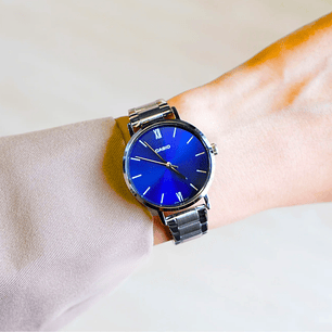 Reloj Casio Análogo Mujer Plateado Azul LTP-VT02D-2A