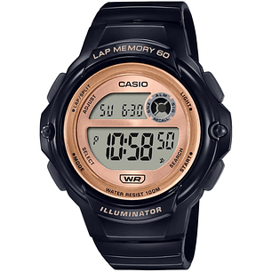 Reloj Casio Mujer Runner Negro Rosé LWS-1200H-1A