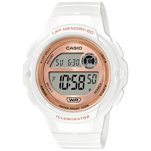 Reloj Casio Mujer Runner Blanco Rosé LWS-1200H-7A2