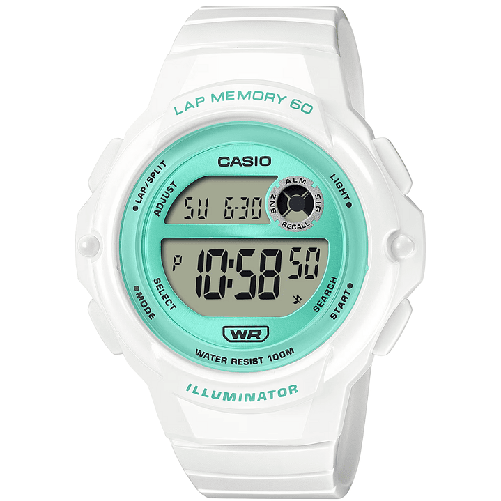 Reloj Casio Mujer Runner Blanco Verde LWS-1200H-7A3 1