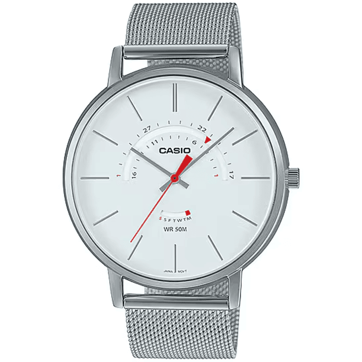 Reloj Casio Hombre con Calendario y Correa Milanese MTP-B105M-7AV 1