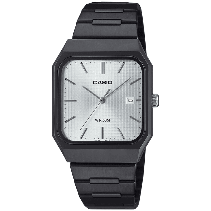 Reloj Casio Enticer Tank Japonés Acero Unisex MTP-B185B-7AV 1