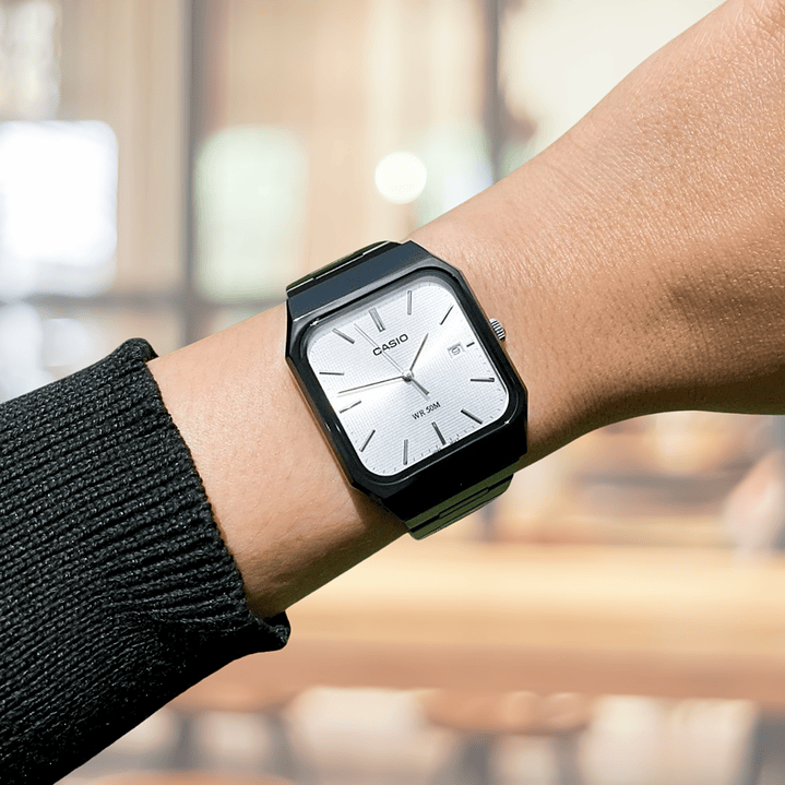 Reloj Casio Enticer Tank Japonés Acero Unisex MTP-B185B-7AV 6