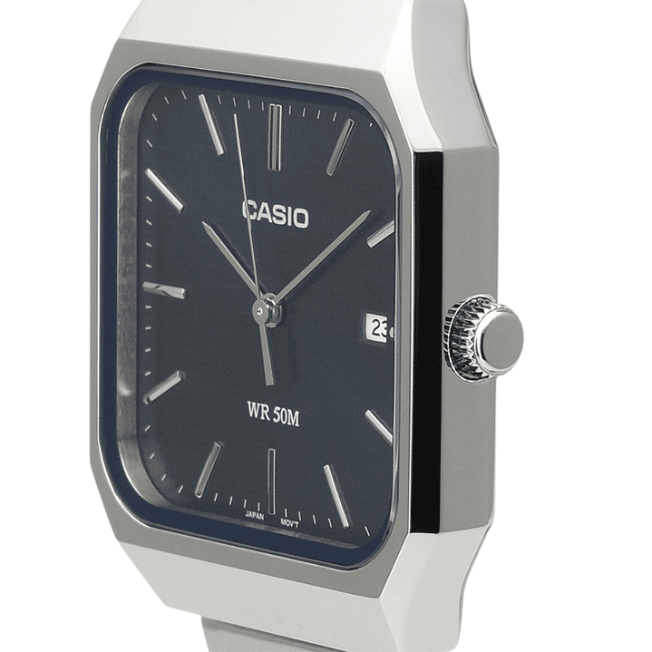 Reloj Casio Enticer Tank Japonés Acero Unisex MTP-B185D-1A 2