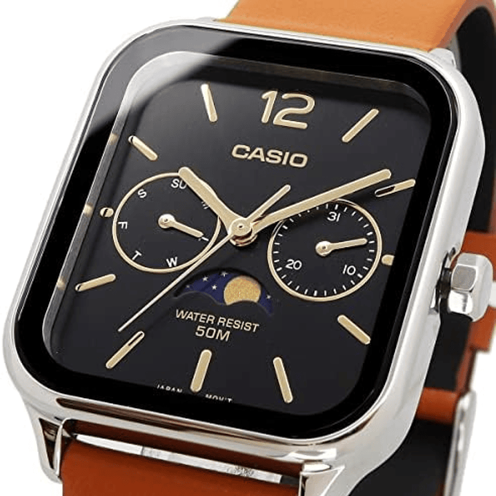 Reloj Casio MoonPhase Fase Lunar Cuero MTP-M305L-1AV 4