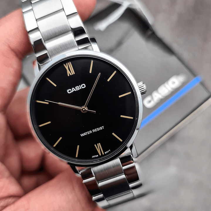 Reloj Casio Análogo Hombre Minimalista Plateado MTP-VT01D-1B 2