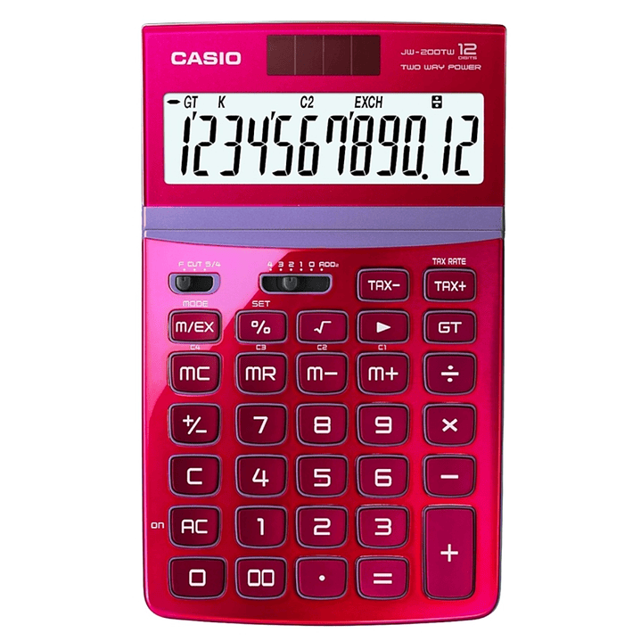 Casio Calculadora de Escritorio Tono Metalizado JW-200TW-RD 3
