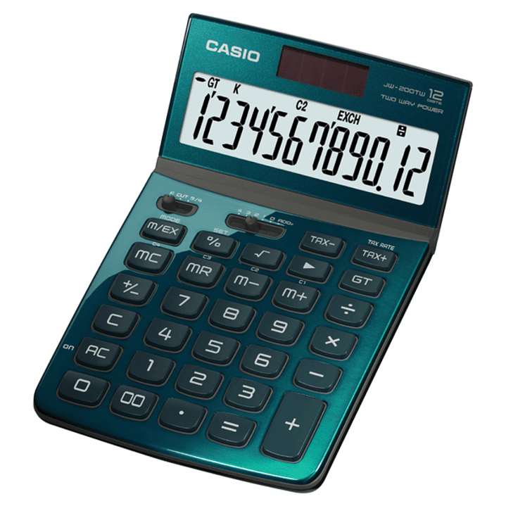 Casio Calculadora de Escritorio Tono Metalizado JW-200TW-GN 1