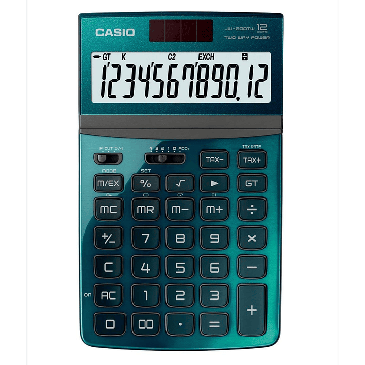 Casio Calculadora de Escritorio Tono Metalizado JW-200TW-GN 2