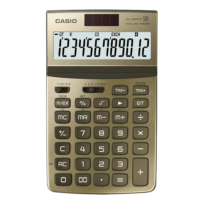Casio Calculadora de Escritorio Tono Metalizado JW-200TW-GD 3