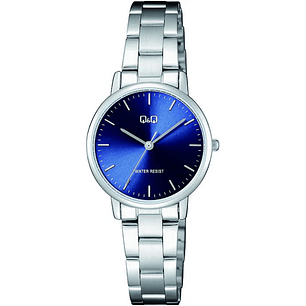 Reloj Q&Q Mujer Análogo Plateado Azul C65A-007PY
