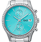Reloj Q&Q Mujer Plateado Azul Tiffany con brillos C70A-001PY - Miniatura 4