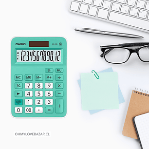 Casio Calculadora Mini Escritorio 12 Digitos Verde Agua MX-12B-GN