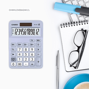 Casio Calculadora Mini Escritorio 12 Digitos Celeste MX-12B-LB