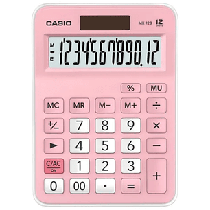 Casio Calculadora Mini Escritorio 12 Digitos Rosado MX-12B-PK