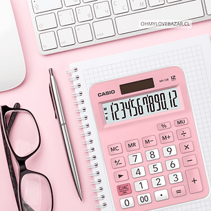 Casio Calculadora Mini Escritorio 12 Digitos Rosado MX-12B-PK