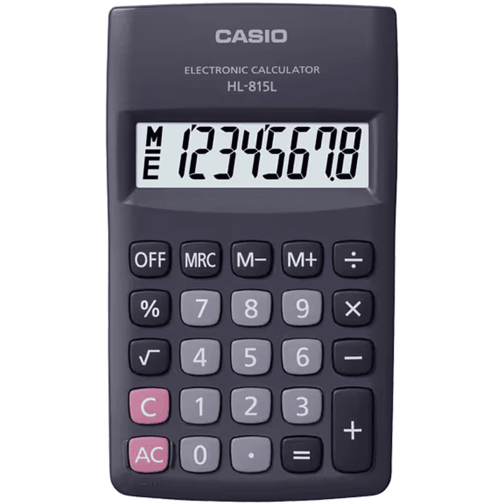 Mini Calculadora Casio Básica Portátil HL-815L-BK 1