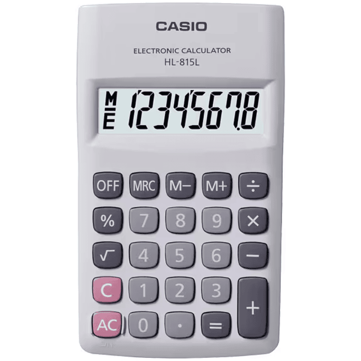 Mini Calculadora Casio Básica Portátil HL-815L-WE 1