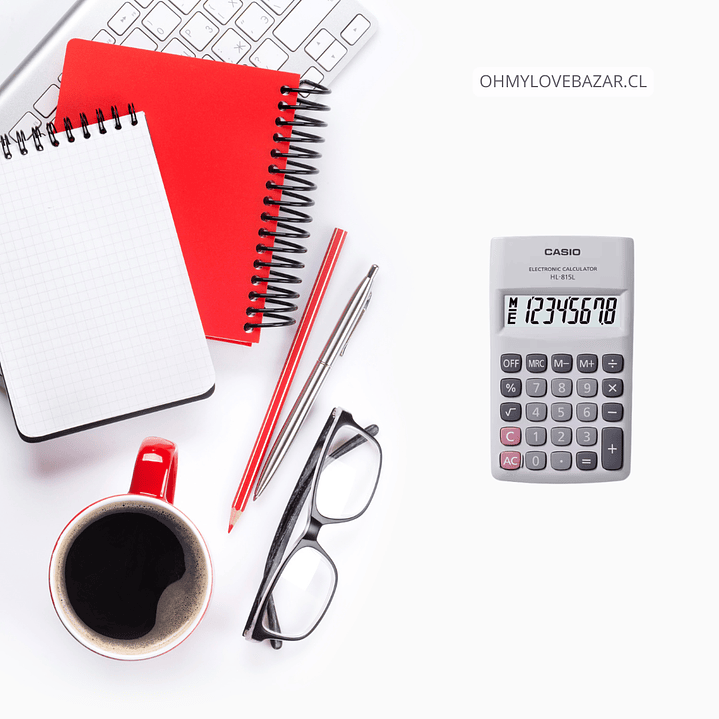 Mini Calculadora Casio Básica Portátil HL-815L-WE 2