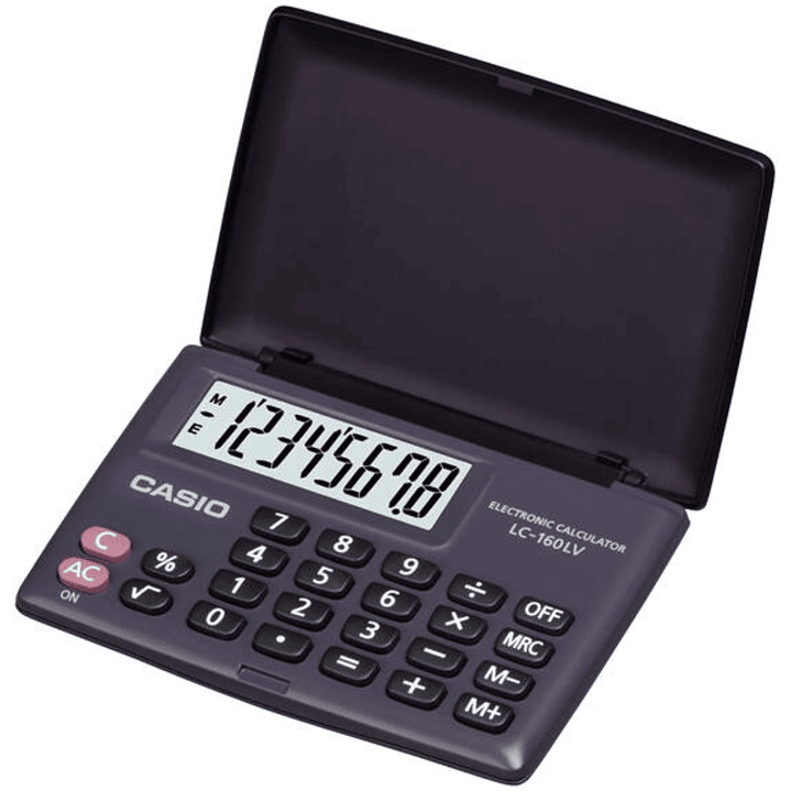 Mini Calculadora Casio Plegable Portátil LC-160LV-BK 1