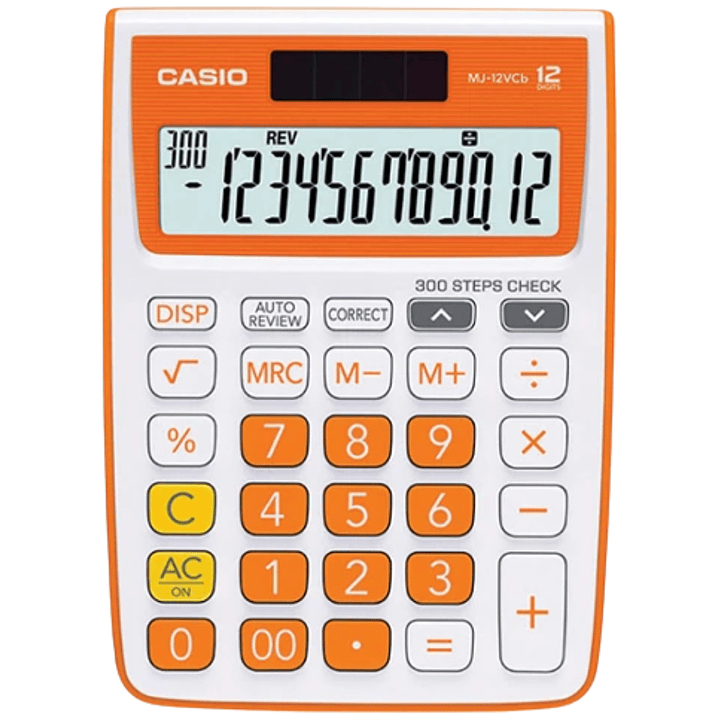 Casio Calculadora de Escritorio Naranjo MJ-12VCB-RG 1