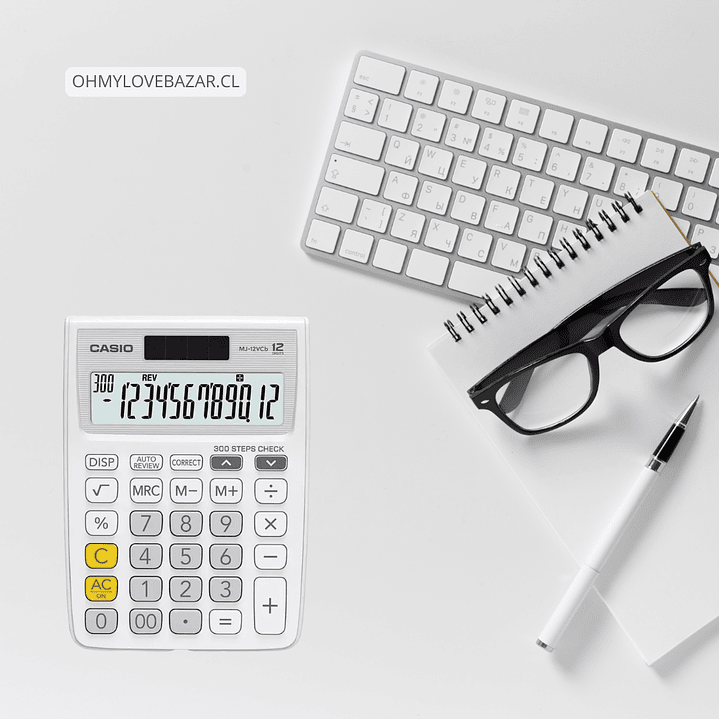 Casio Calculadora de Escritorio Blanco MJ-12VCB-WE 2