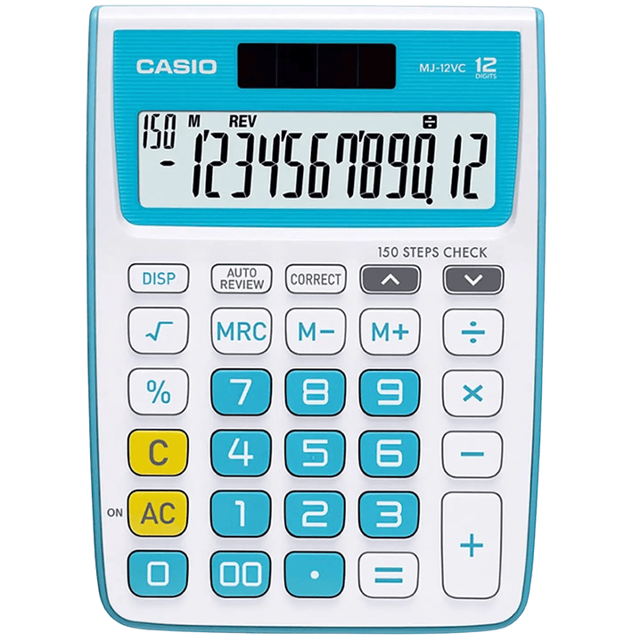 Casio Calculadora de Escritorio Azul Turquesa MJ-12VCB-BU 1