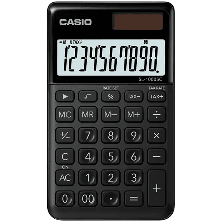 Mini Calculadora Casio Portátil Minimalista Negro SL-1000SC-BK 1