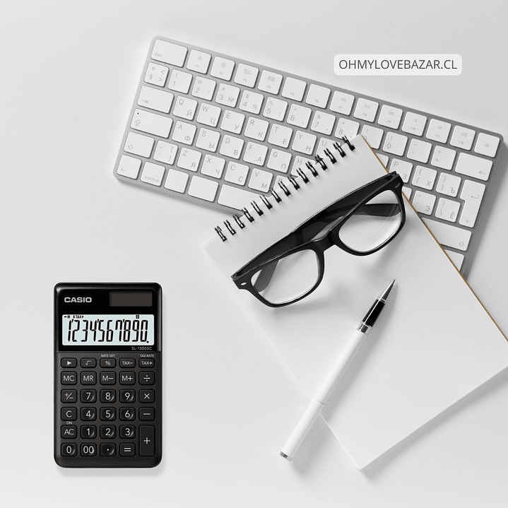 Mini Calculadora Casio Portátil Minimalista Negro SL-1000SC-BK 2