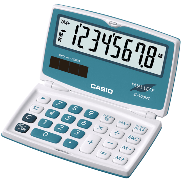 Mini Calculadora Casio Portátil Plegable SL-100NC-BU 1