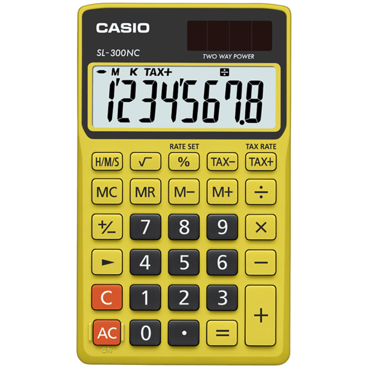 Mini Calculadora Casio Portátil Amarillo SL-300NC-BYW 1