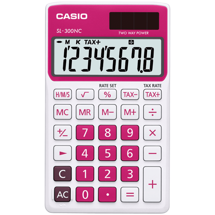 Mini Calculadora Casio Portátil Rosado SL-300NC-RD 1