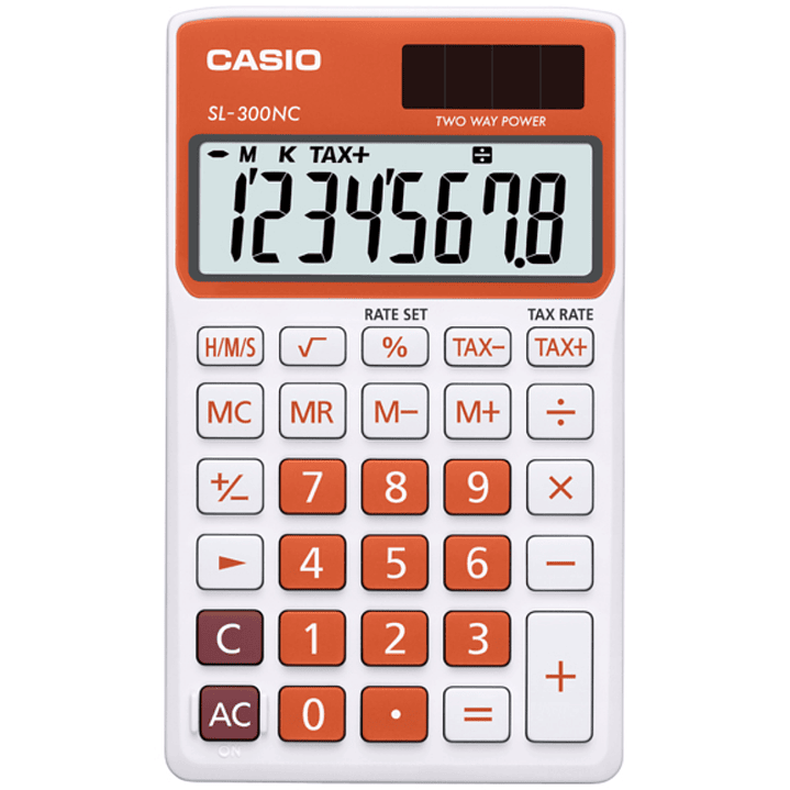 Mini Calculadora Casio Portátil Naranjo SL-300NC-RG 1