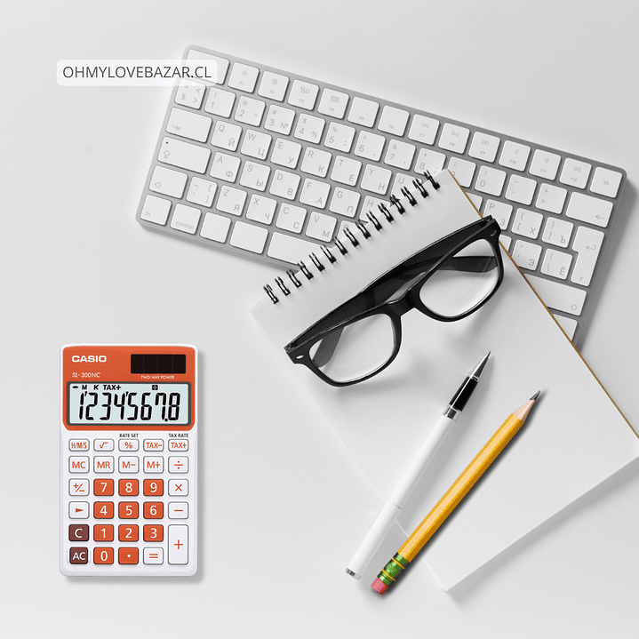 Mini Calculadora Casio Portátil Naranjo SL-300NC-RG 2