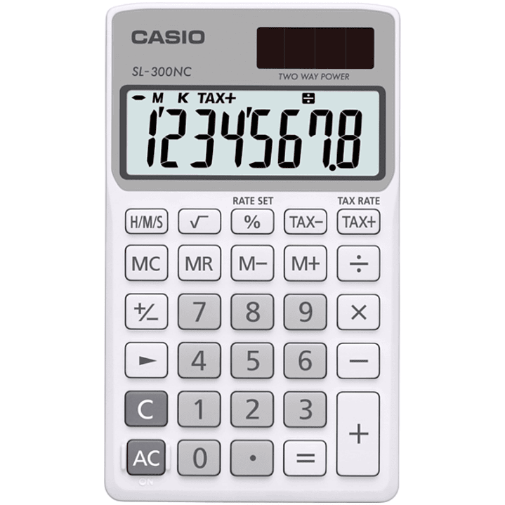 Mini Calculadora Casio Portátil Blanco SL-300NC-WE 1