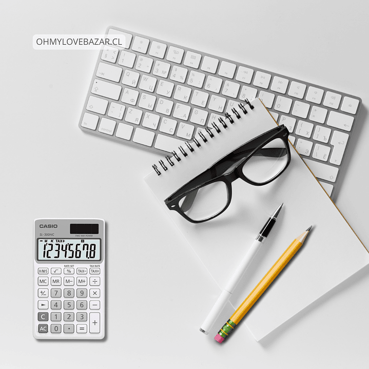 Mini Calculadora Casio Portátil Blanco SL-300NC-WE 2