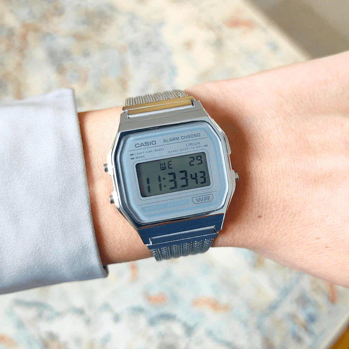 Reloj Casio Vintage Unisex Correa Milanese A158WEM-7 2