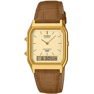 Reloj Casio Vintage Unisex Correa Cuero AQ-230EGL-9A