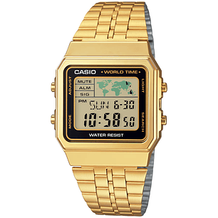  Reloj Casio Vintage World Time Dorado A500WGA-1