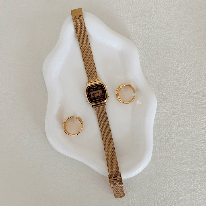 Casio Mini Vintage LA-670WGA-1  + correa milanese acero inoxidable  2