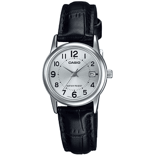 Reloj Casio Mini con Fecha Correa Cuero Negro LTP-V002L-7B