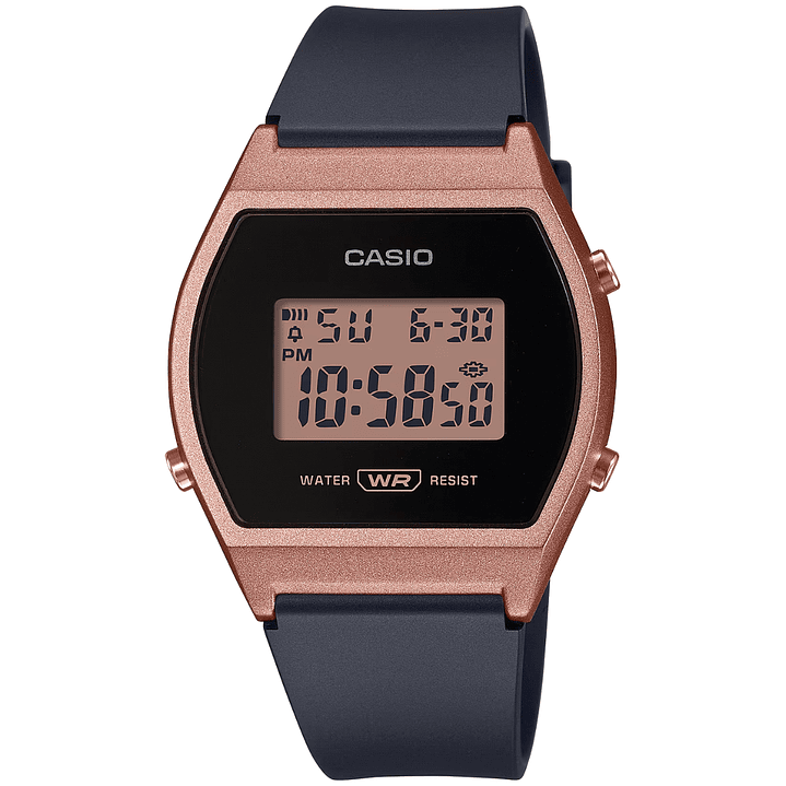 Reloj Casio Vintage Mujer Resina Rosé Negro LW-204-1A 1