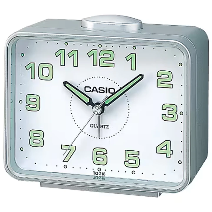 Reloj de Mesa Velador Casio Análogo Plateado TQ-218-8 1